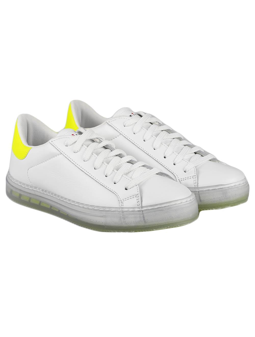 Kiton White Yellow Leather Sneakers Special Edition