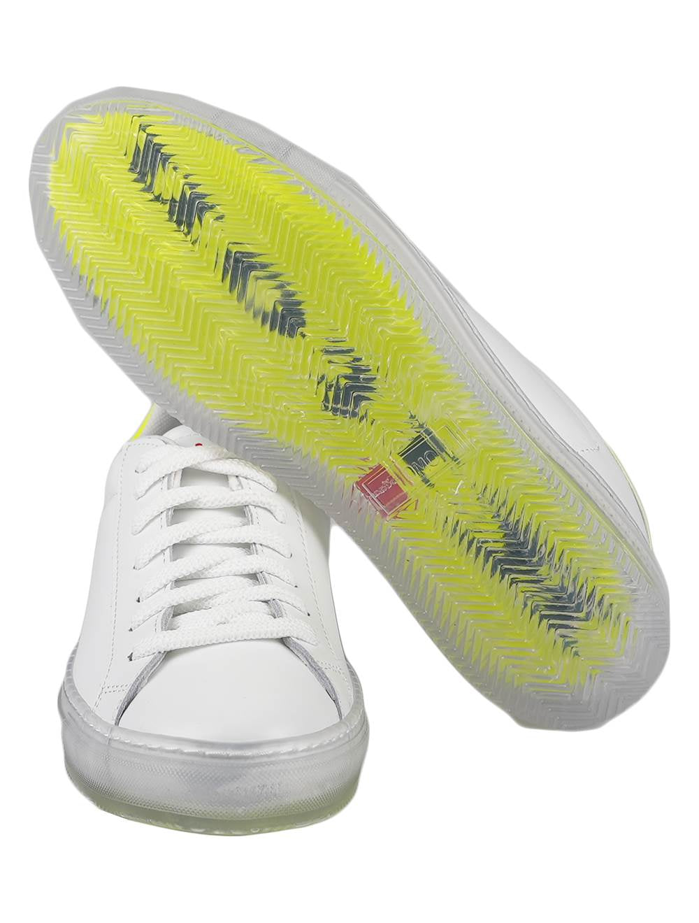 Kiton White Yellow Leather Sneakers Special Edition