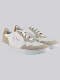 Kiton White Beige Leather Suede Sneakers USSA069