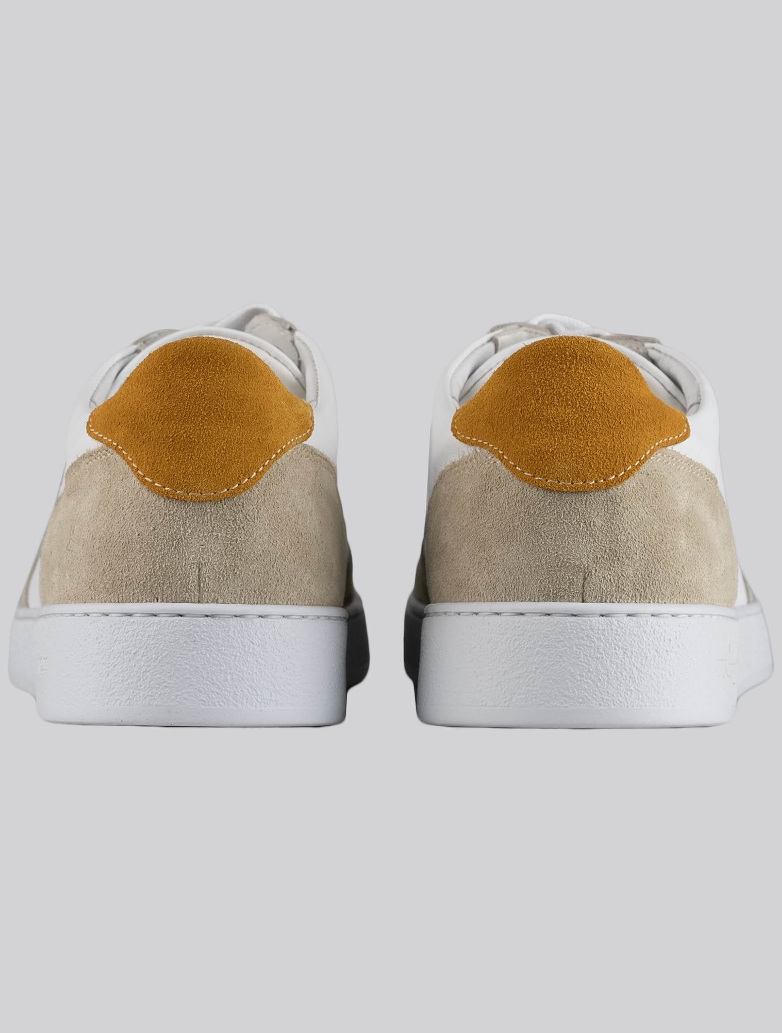 Kiton White Beige Leather Suede Sneakers USSA069