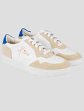 Kiton White Beige Calfskin Suede Sneakers KSY