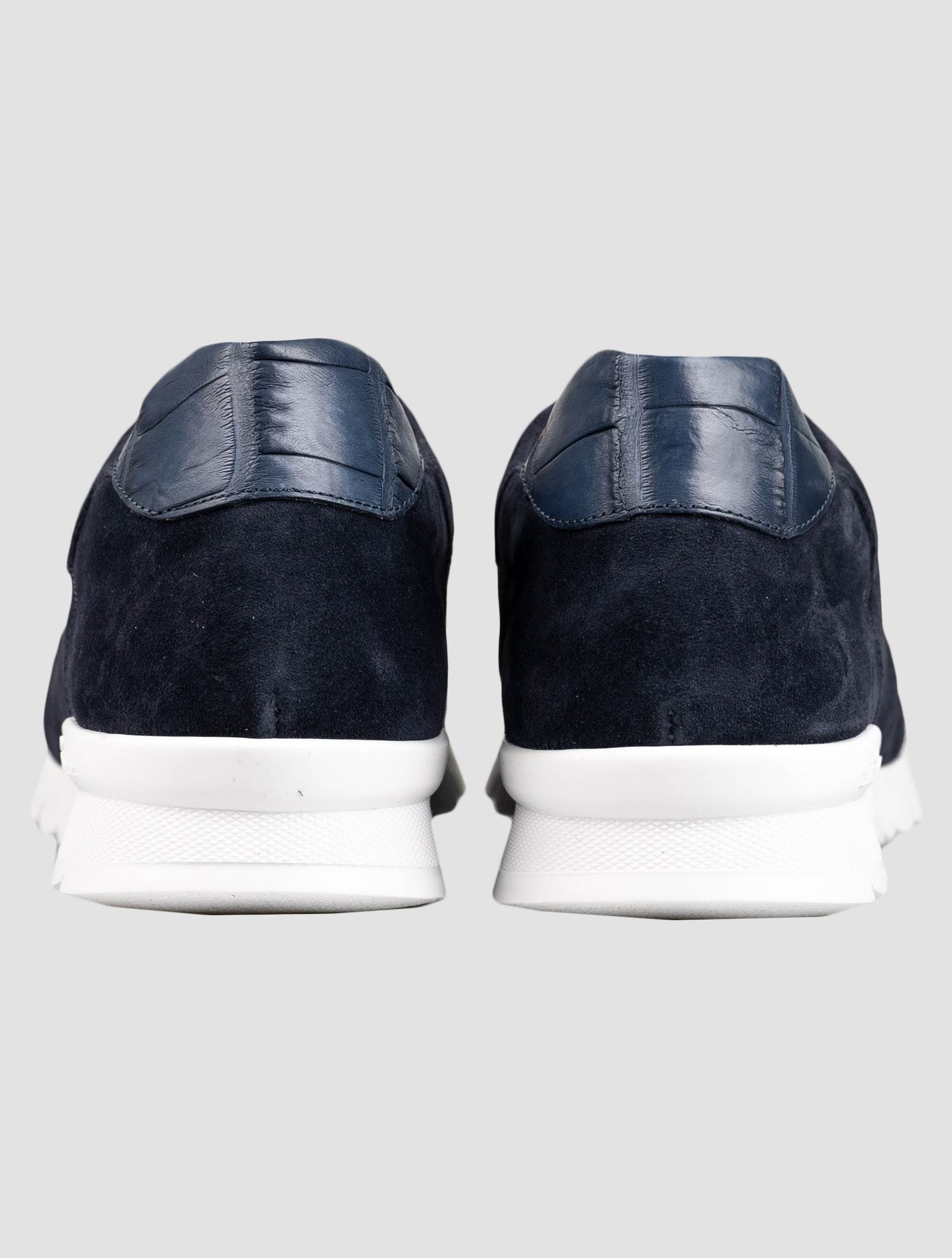 Kiton Blue Suede Crocodile Sneakers KSY11