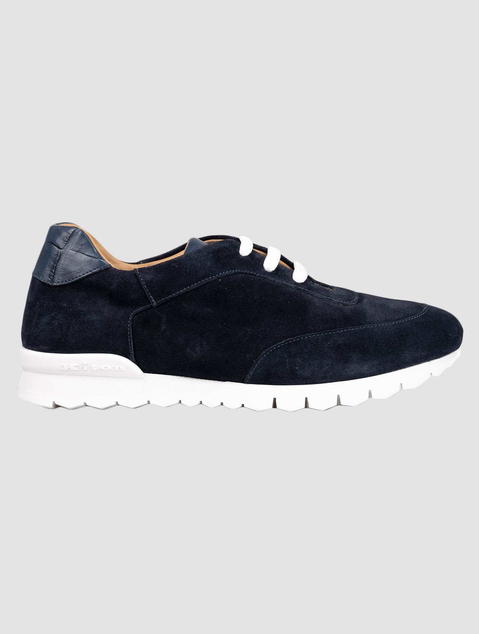 Kiton Blue Suede Crocodile Sneakers KSY11