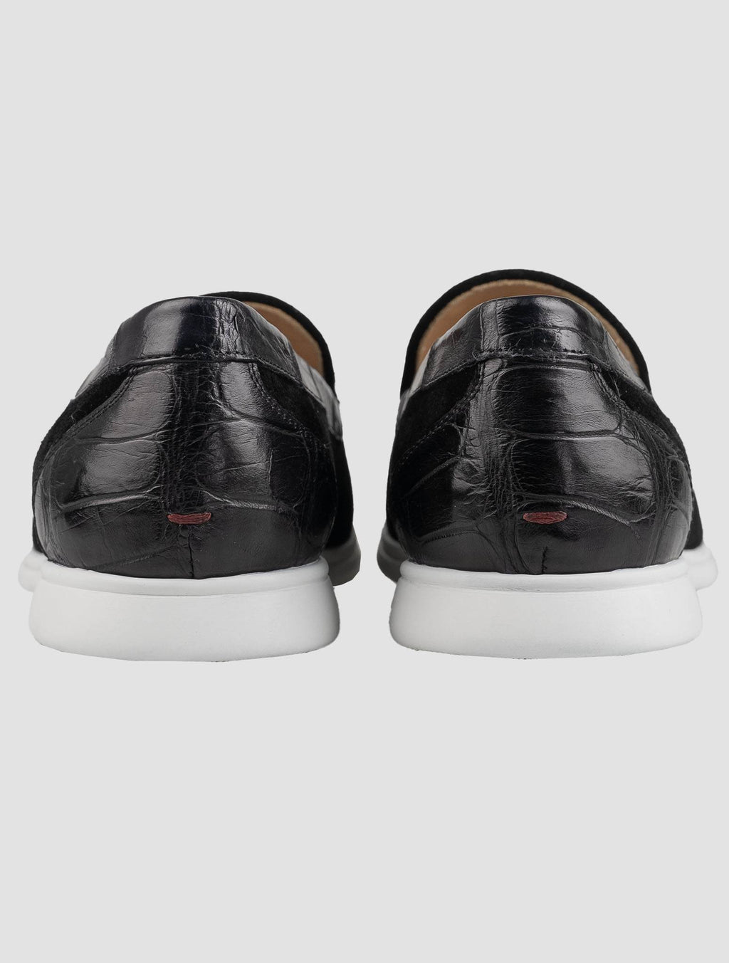 Kiton Black Crocodile Suede Loafers KSY9