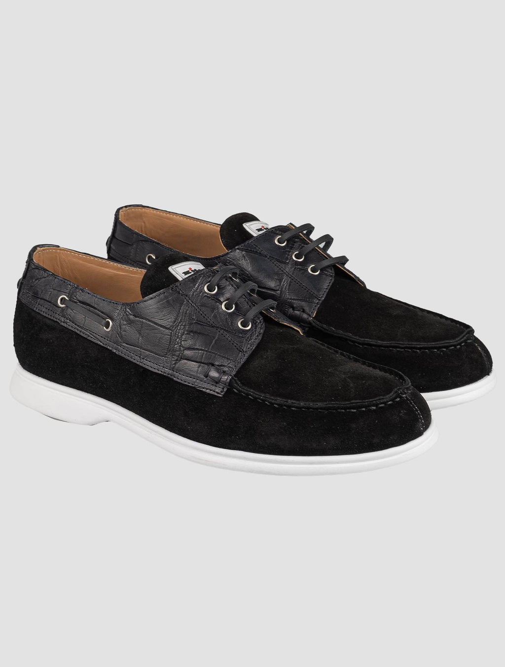 Kiton Black Crocodile Suede Loafers KSY10