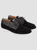 Kiton Black Crocodile Suede Loafers KSY10