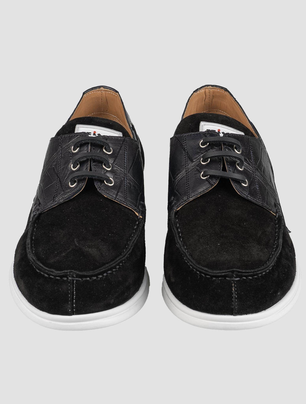 Kiton Black Crocodile Suede Loafers KSY10
