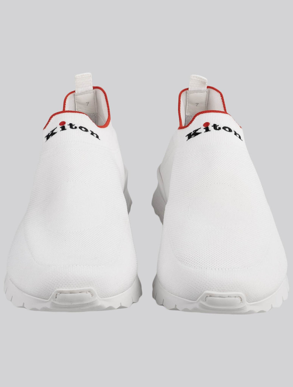 Kiton White Cotton Sneakers USSA089