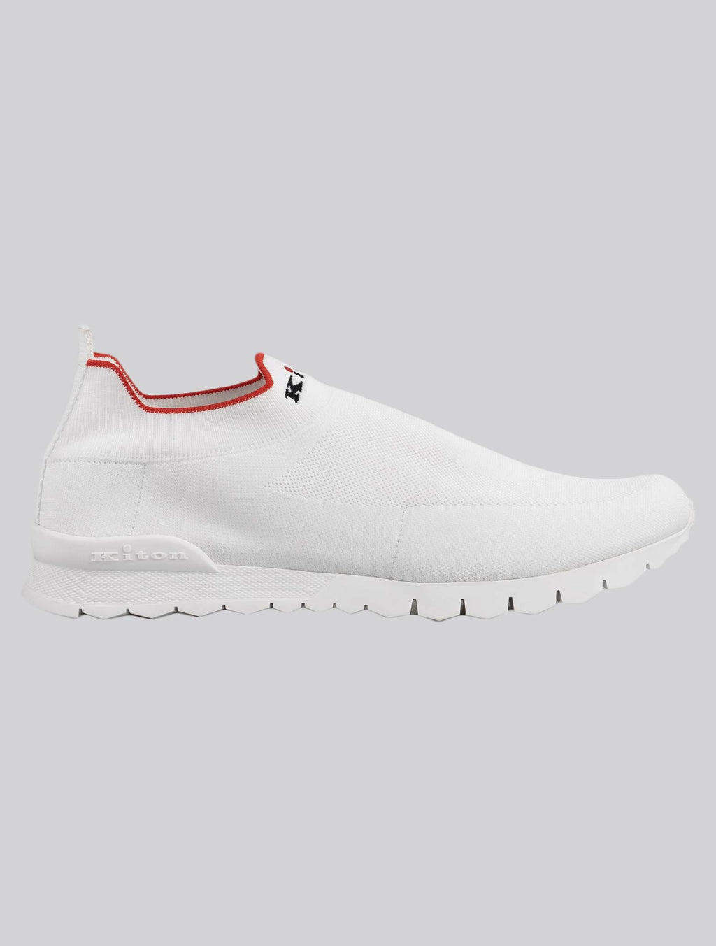 Kiton White Cotton Sneakers USSA089
