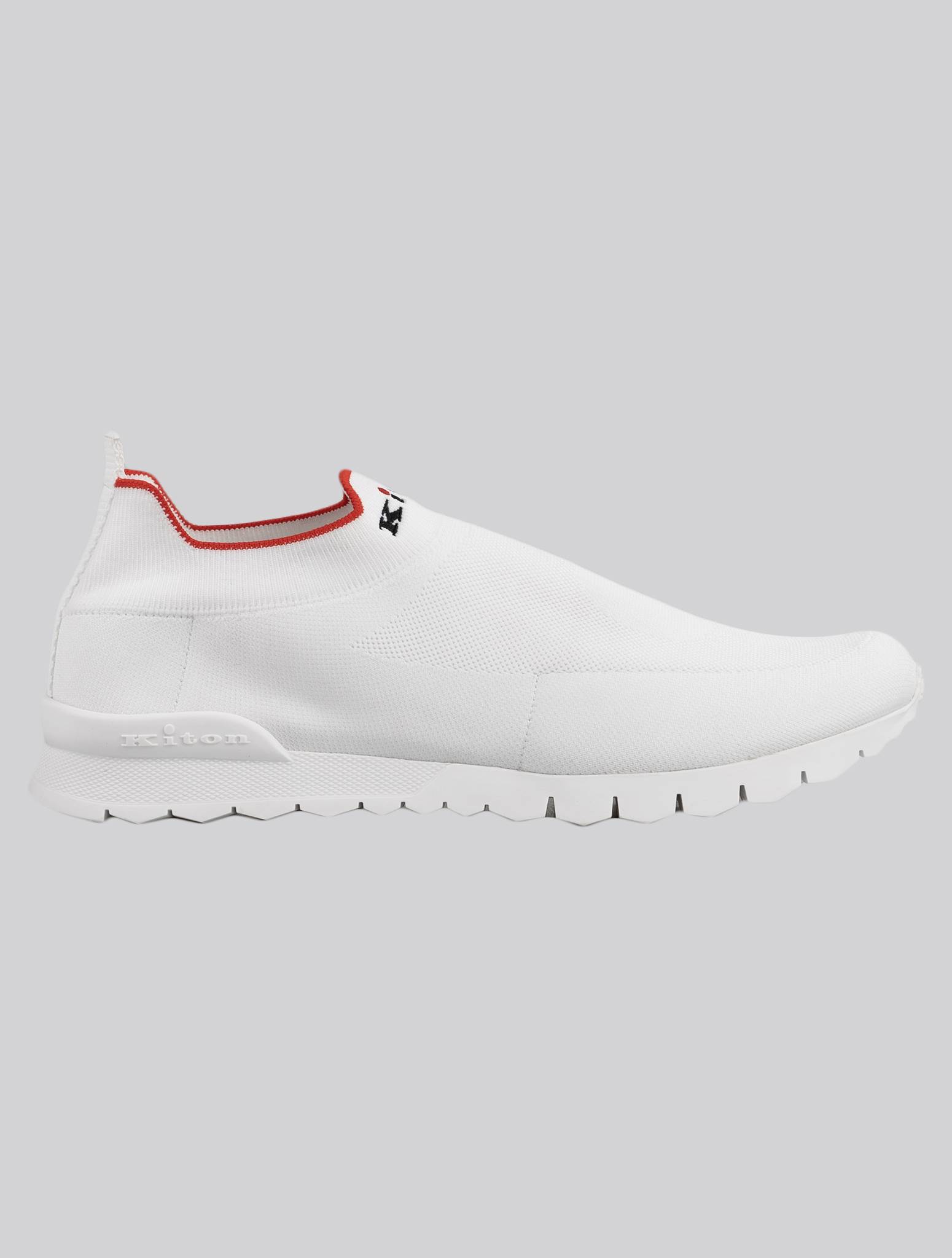 Kiton White Cotton Sneakers USSA089