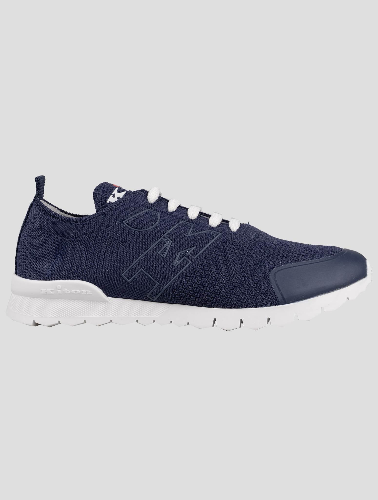 Kiton Blue Cotton-Elastane Sneakers