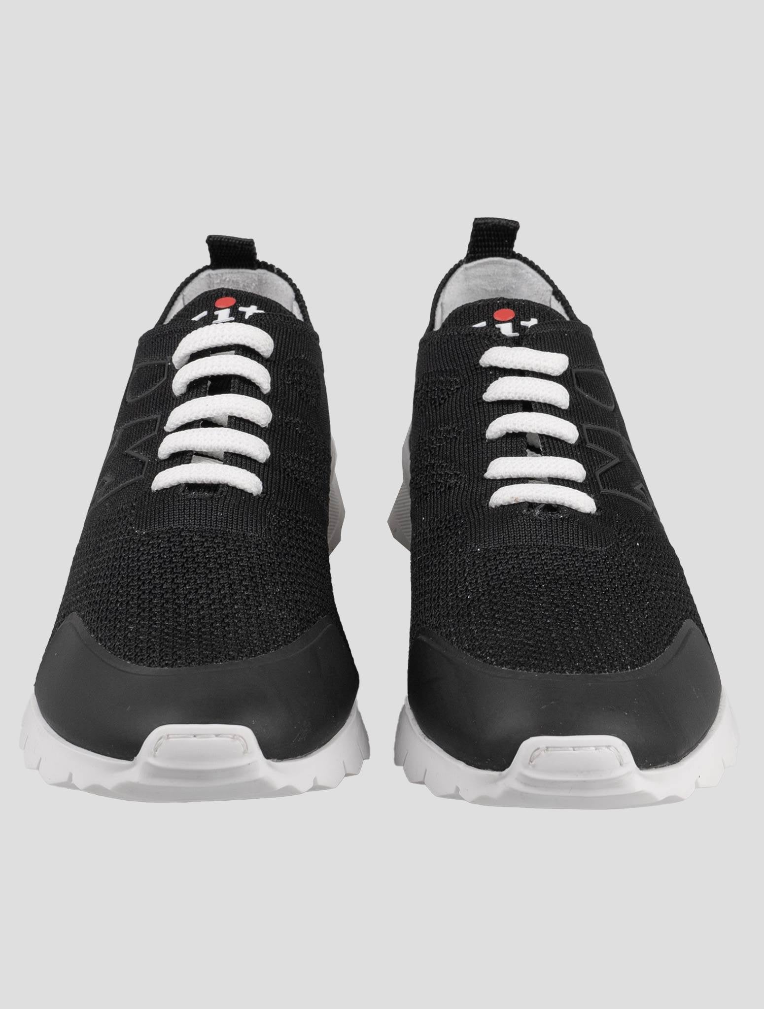 Kiton Black Cotton-Elastane Sneakers