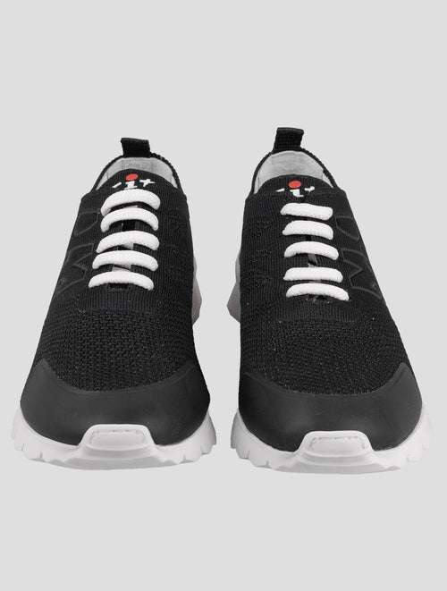 Kiton Black Cotton-Elastane Sneakers
