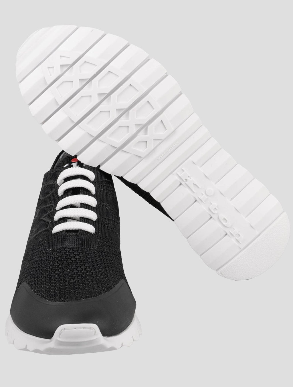 Kiton Black Cotton-Elastane Sneakers