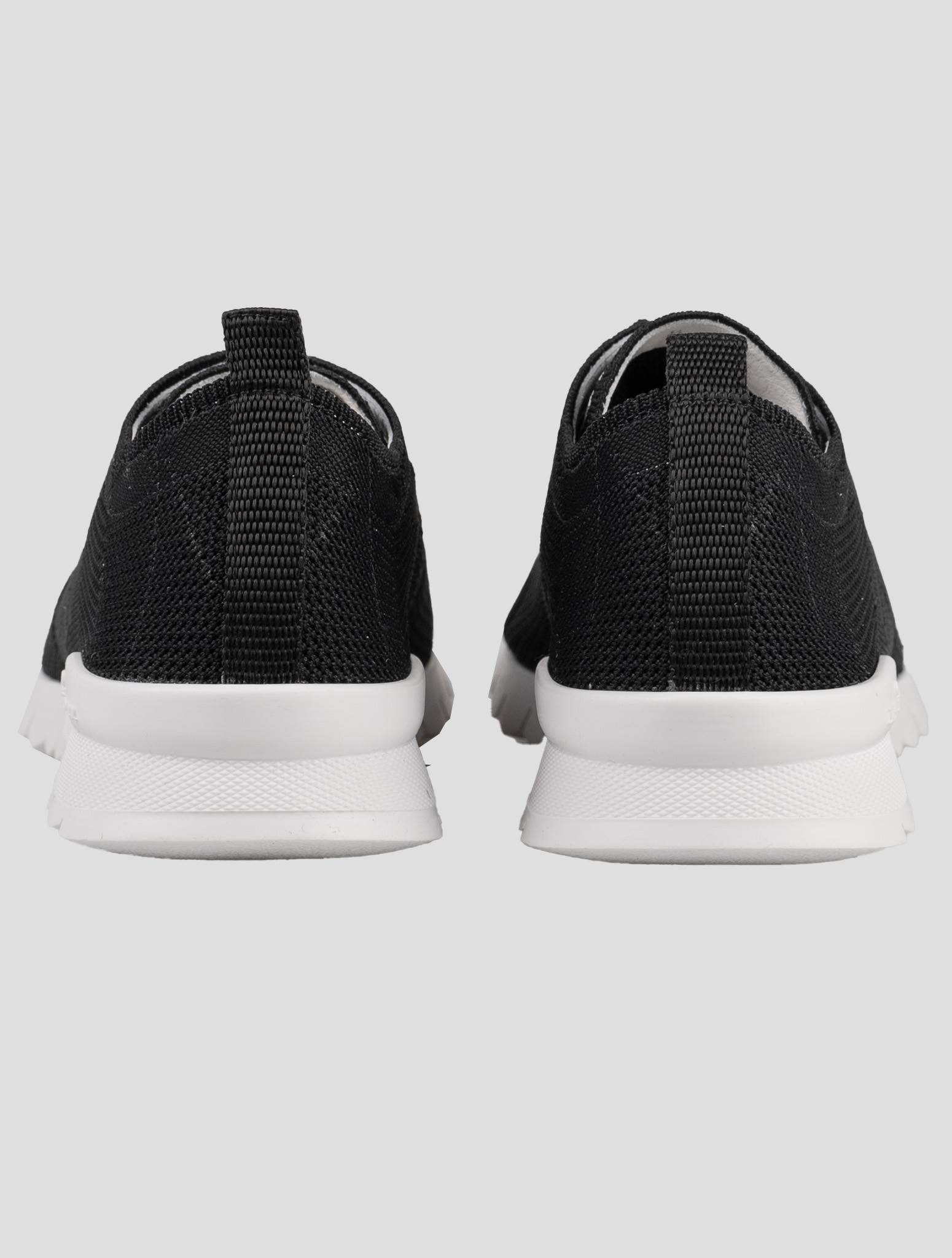 Kiton Black Cotton-Elastane Sneakers