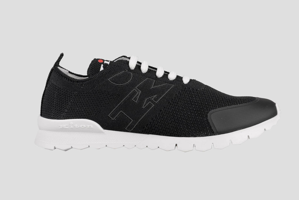 Kiton Black Cotton-Elastane Sneakers