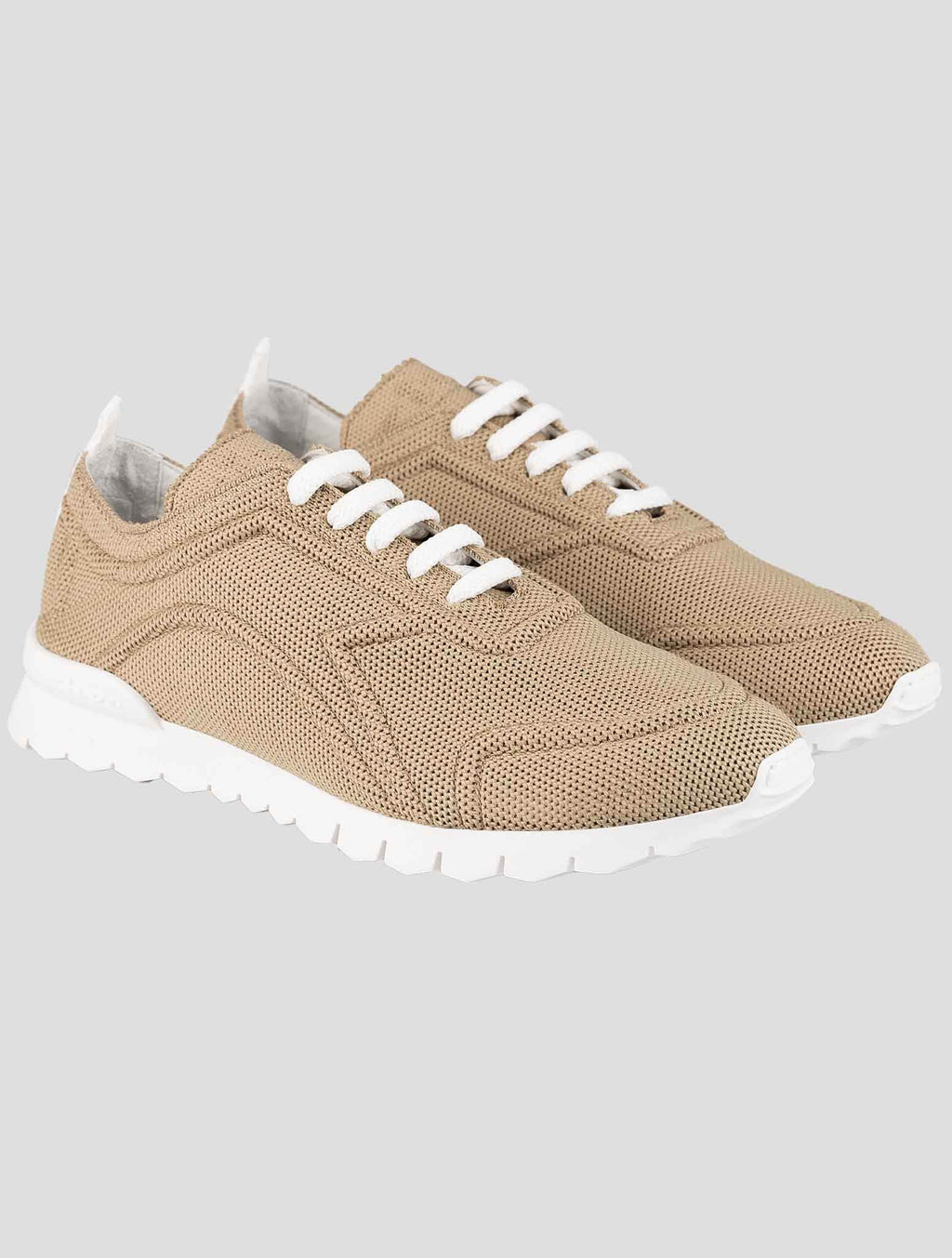 Kiton Beige Cotton-Elastane Sneakers KSY93