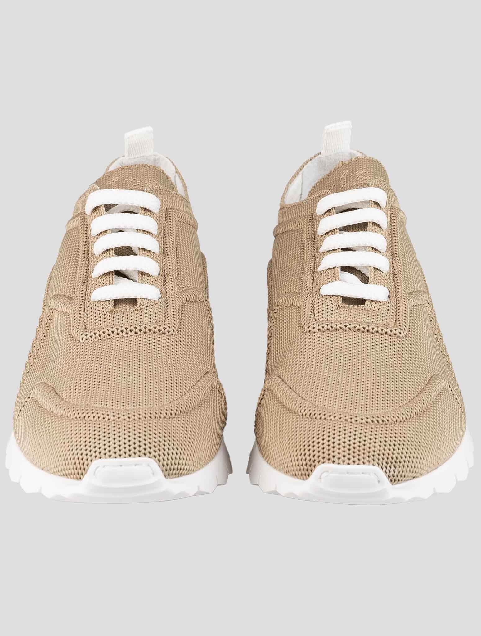 Kiton Beige Cotton-Elastane Sneakers KSY93