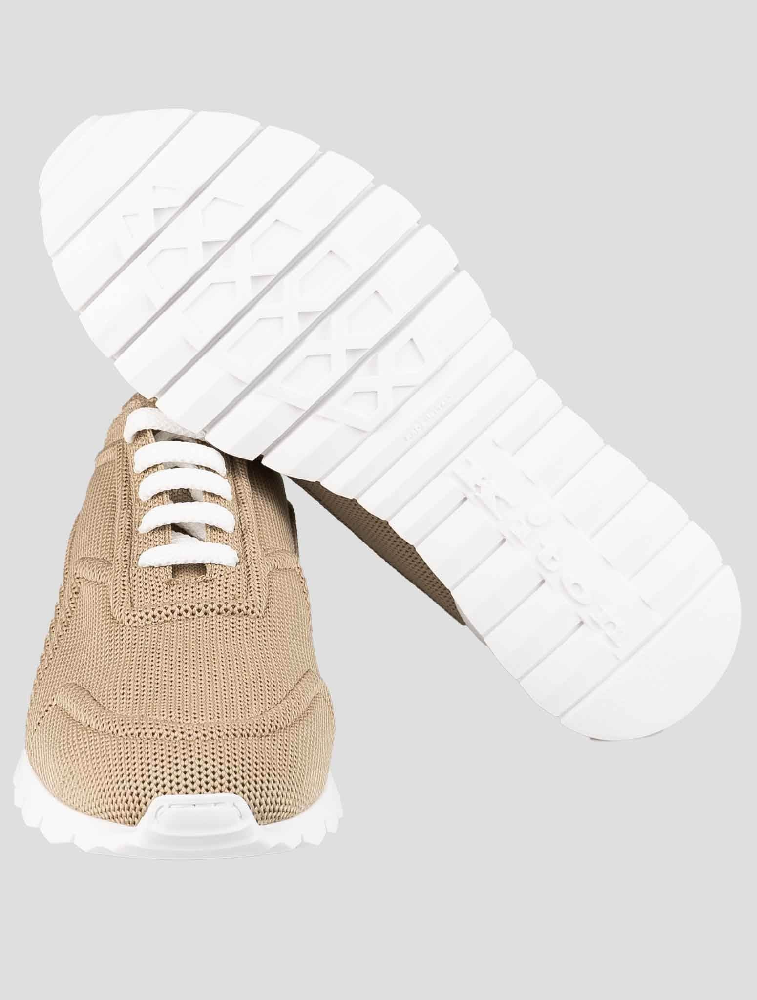 Kiton Beige Cotton-Elastane Sneakers KSY93