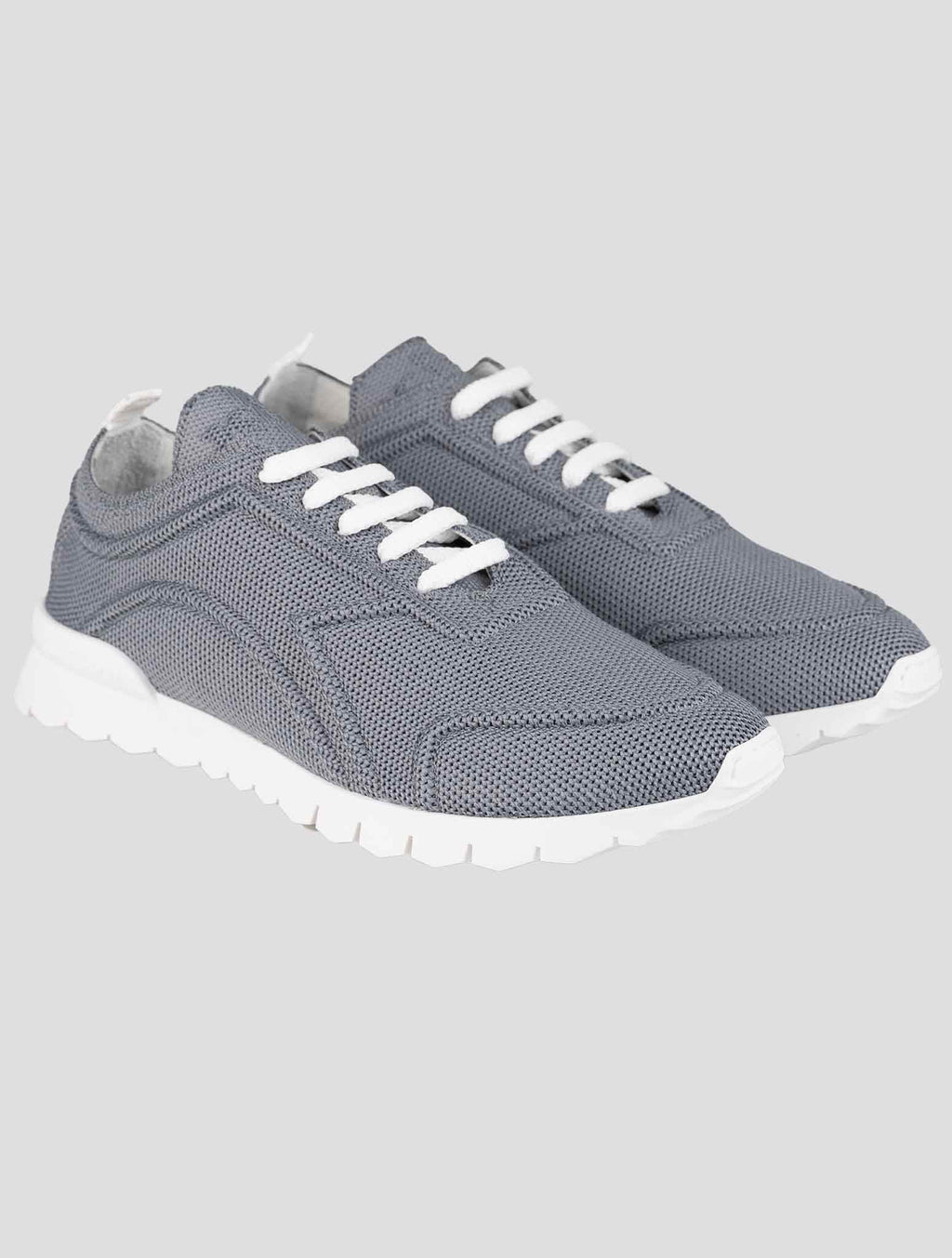 Kiton Gray Cotton-Elastane Sneakers