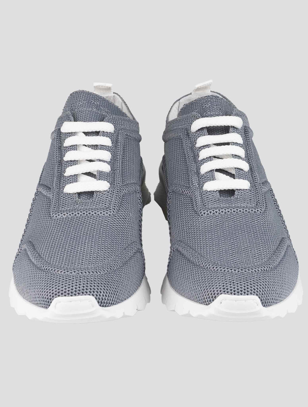 Kiton Gray Cotton-Elastane Sneakers