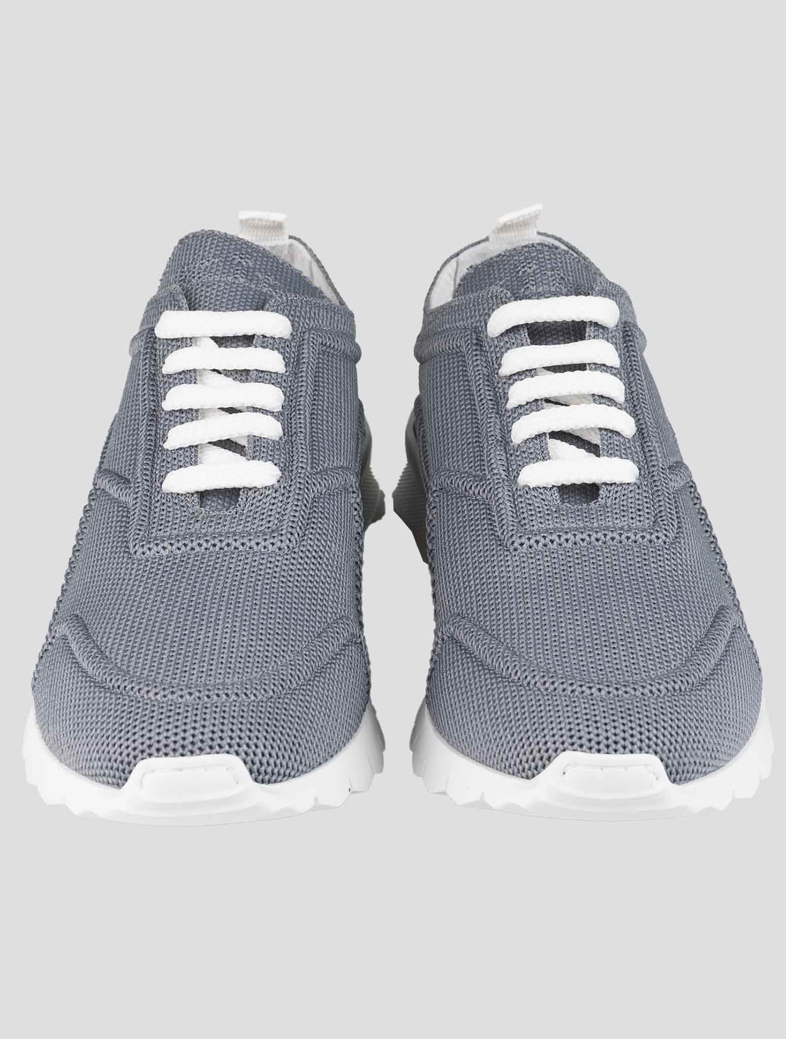 Kiton Gray Cotton-Elastane Sneakers