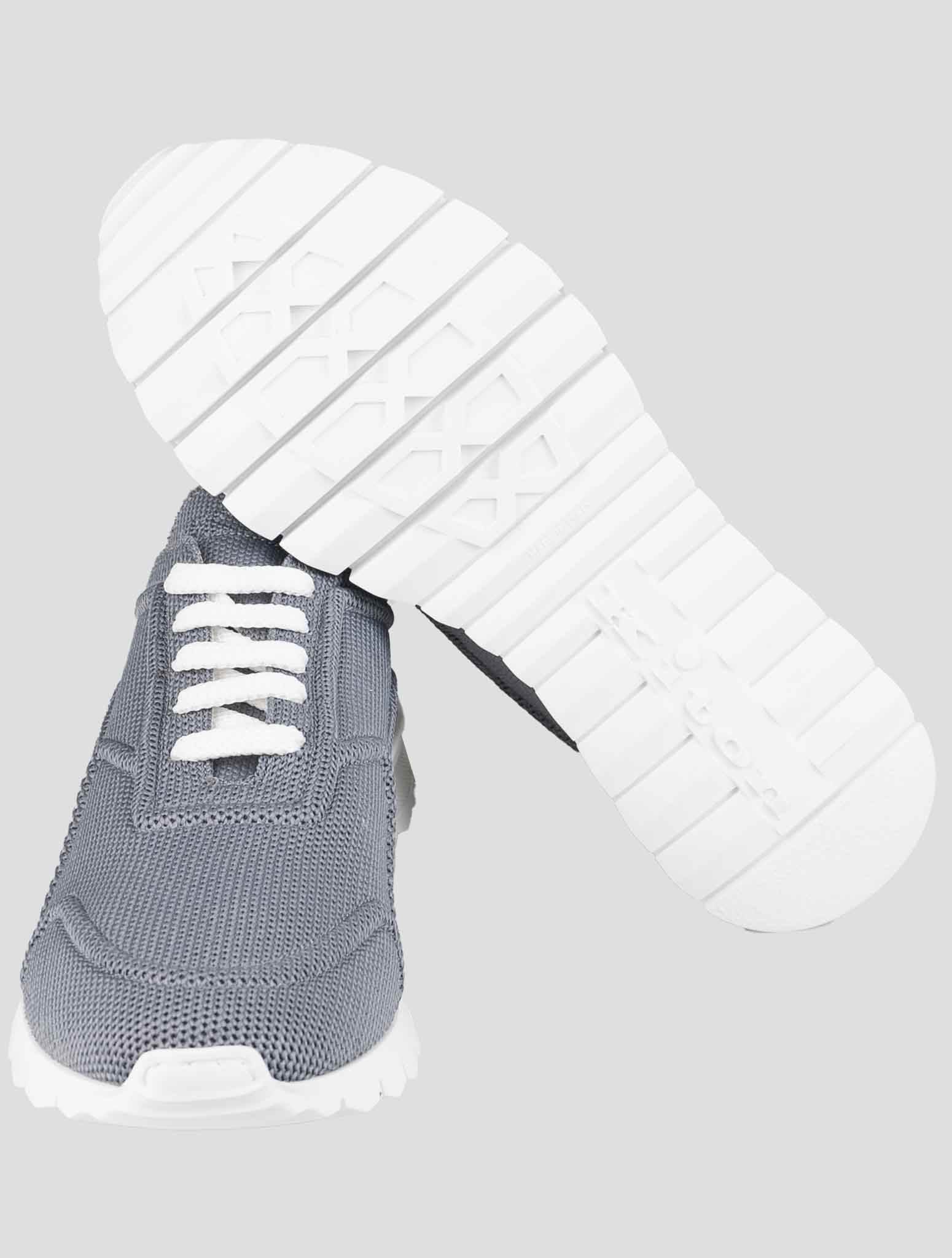 Kiton Gray Cotton-Elastane Sneakers