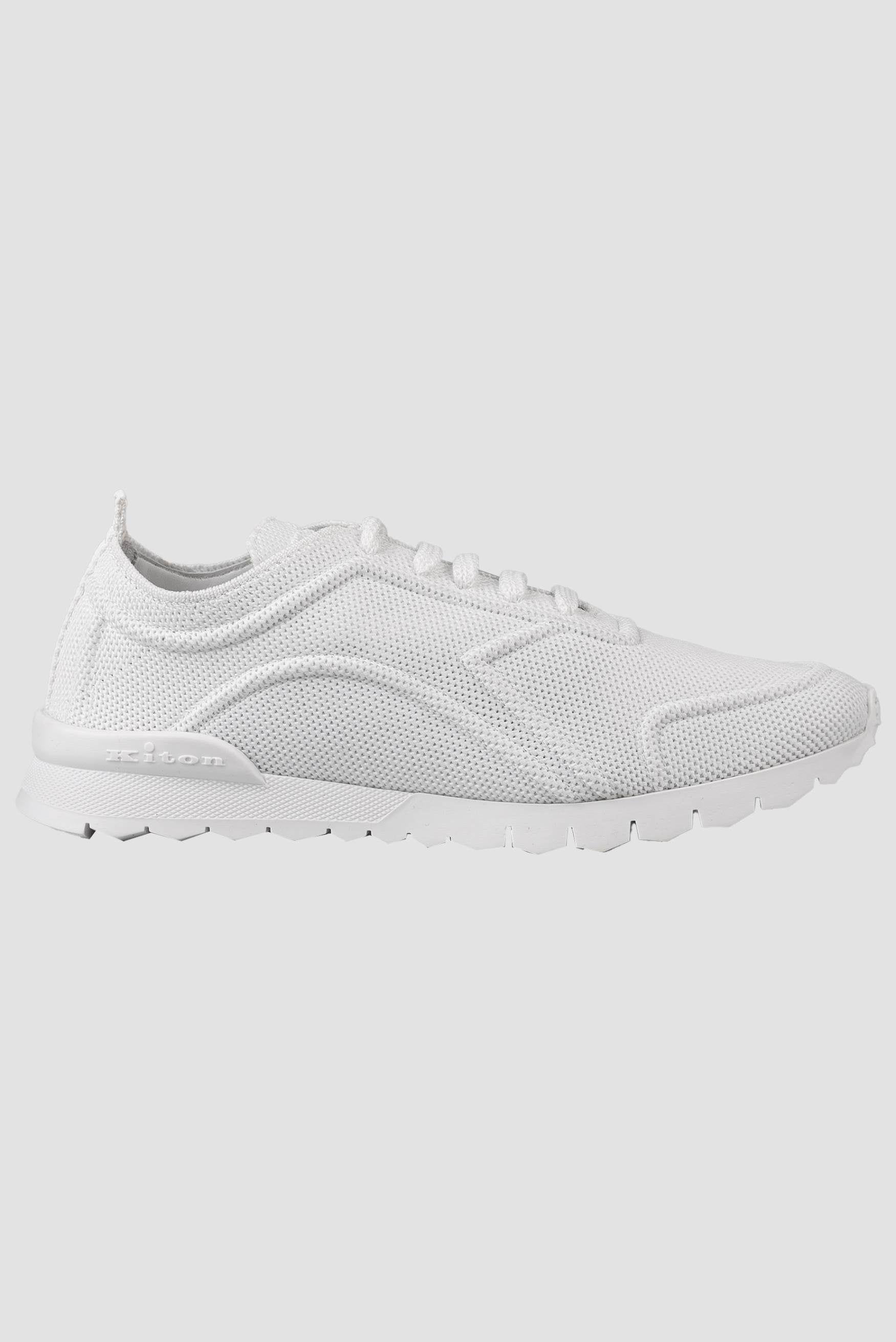 Kiton White Cotton-Elastane Sneakers KSY13