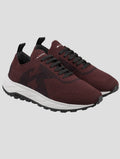Kiton Burgundy Polyester-Wool Sneakers