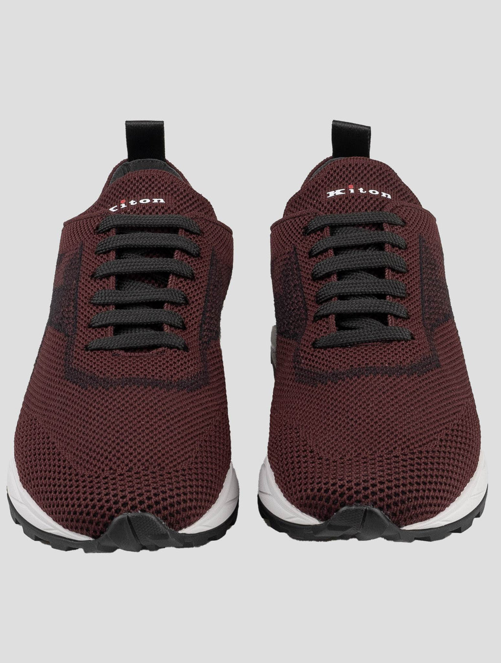 Kiton Burgundy Polyester-Wool Sneakers