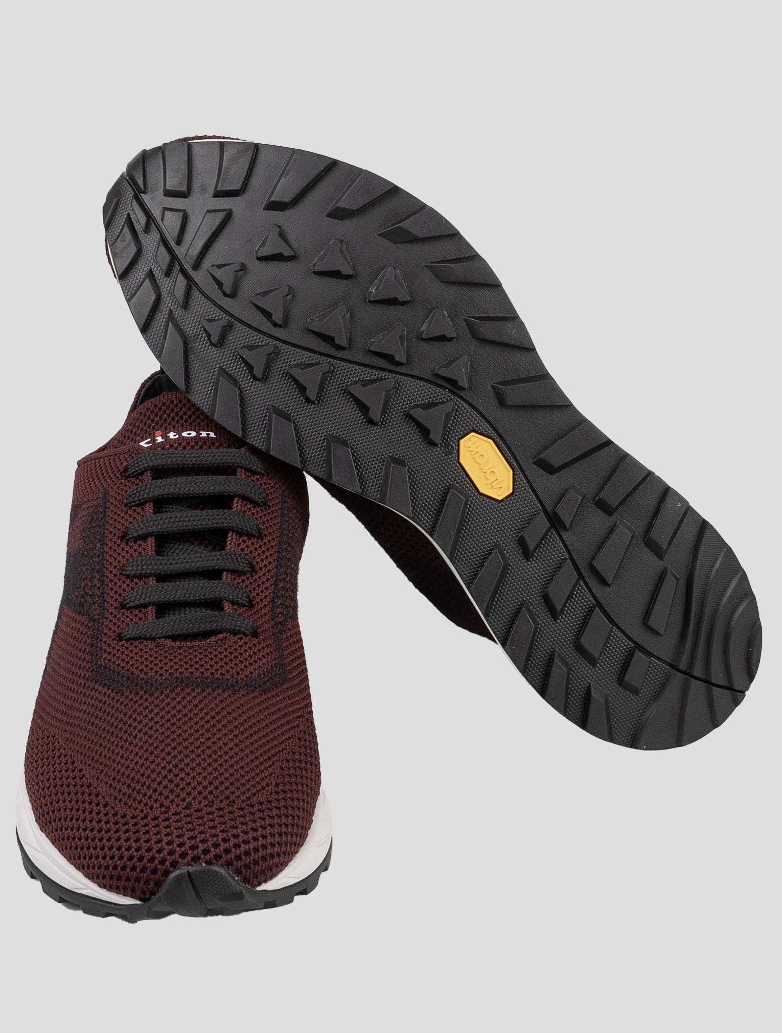 Kiton Burgundy Polyester-Wool Sneakers