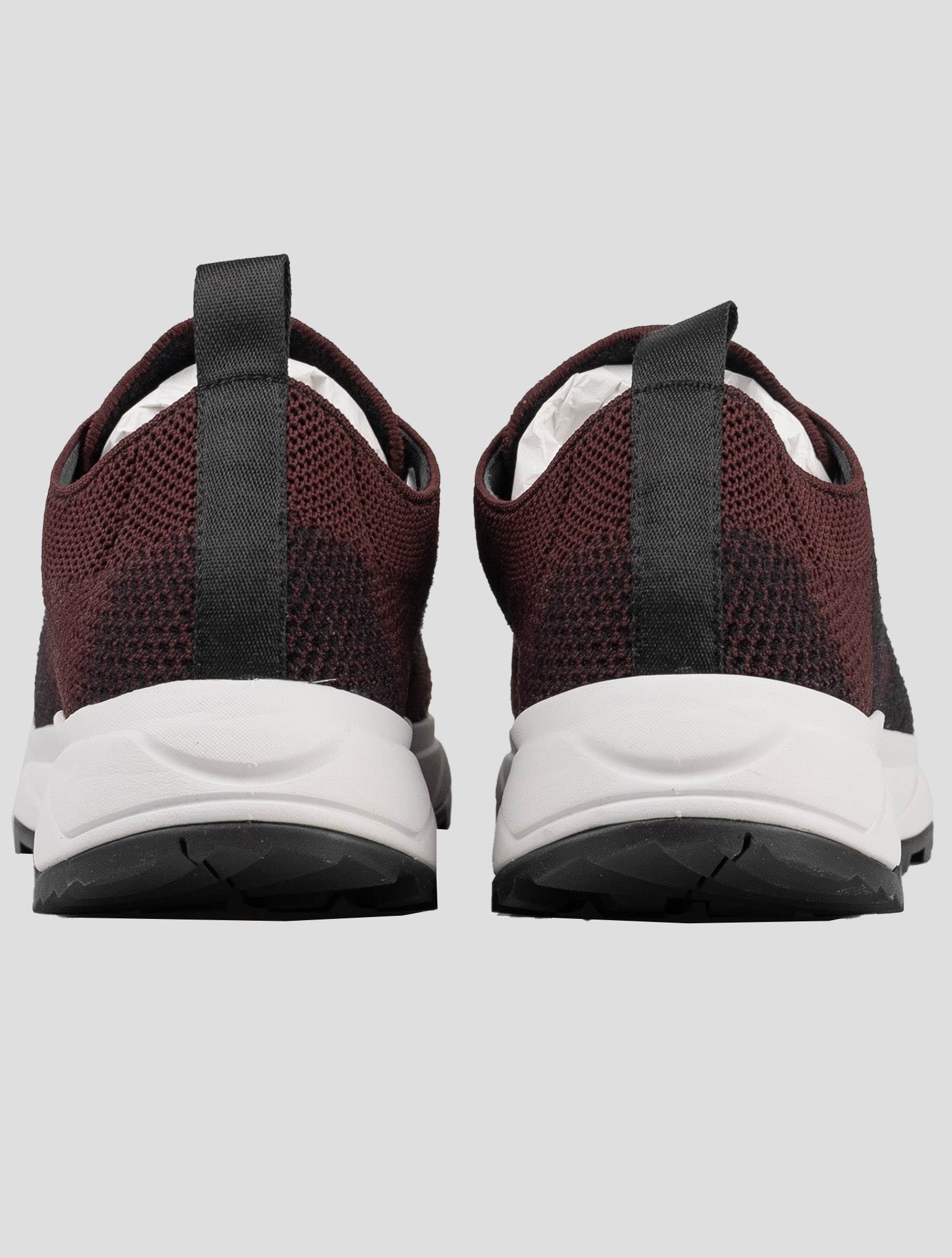 Kiton Burgundy Polyester-Wool Sneakers