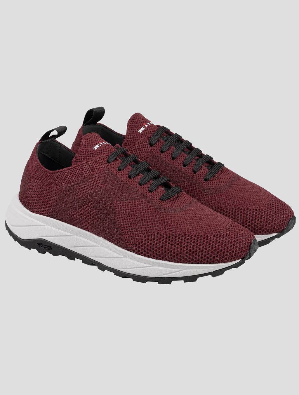 Kiton Red Polyester-Wool Sneakers