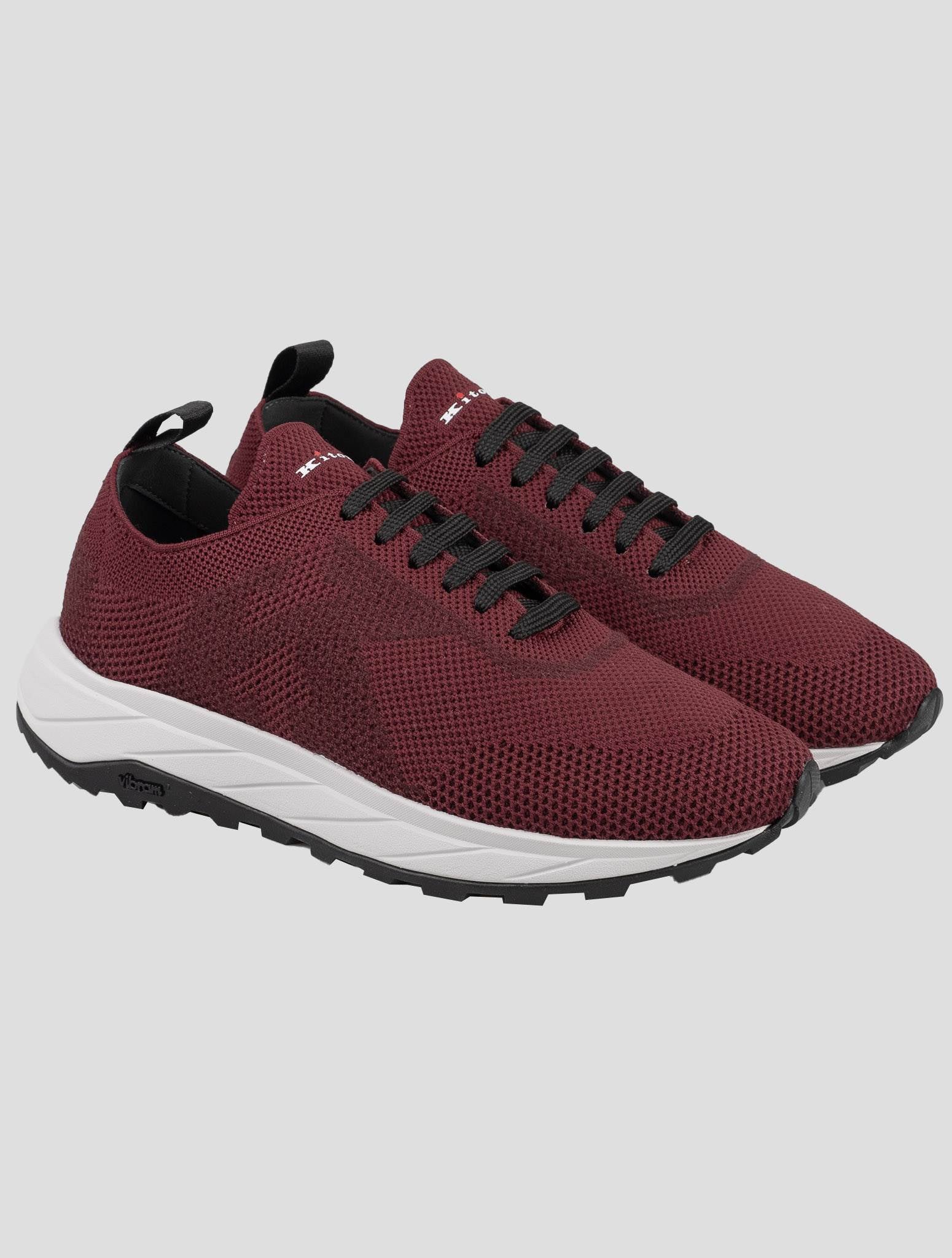 Kiton Red Polyester-Wool Sneakers