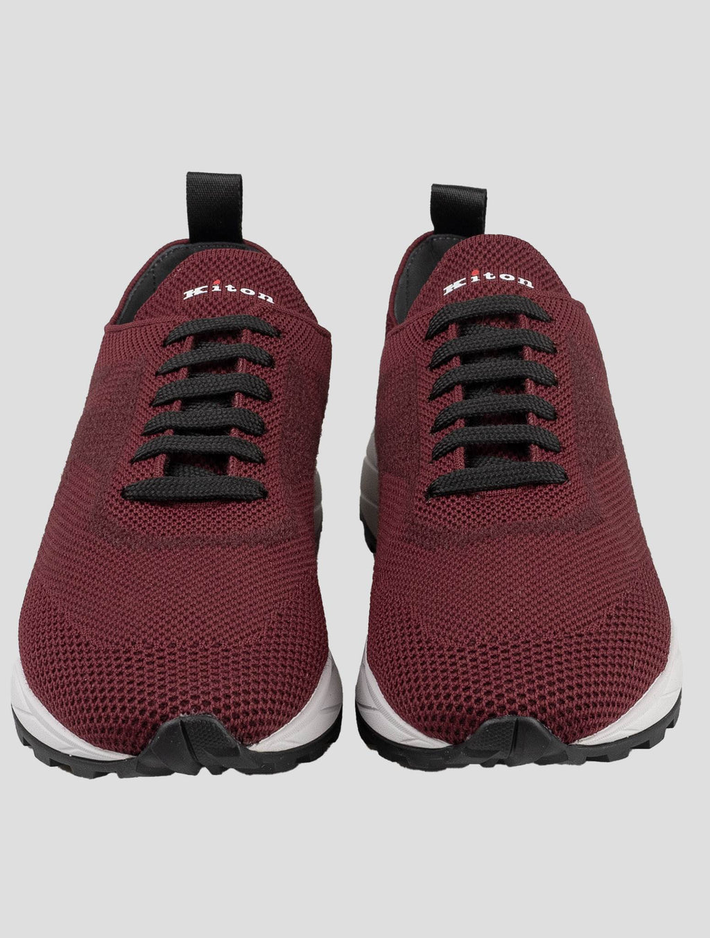 Kiton Red Polyester-Wool Sneakers