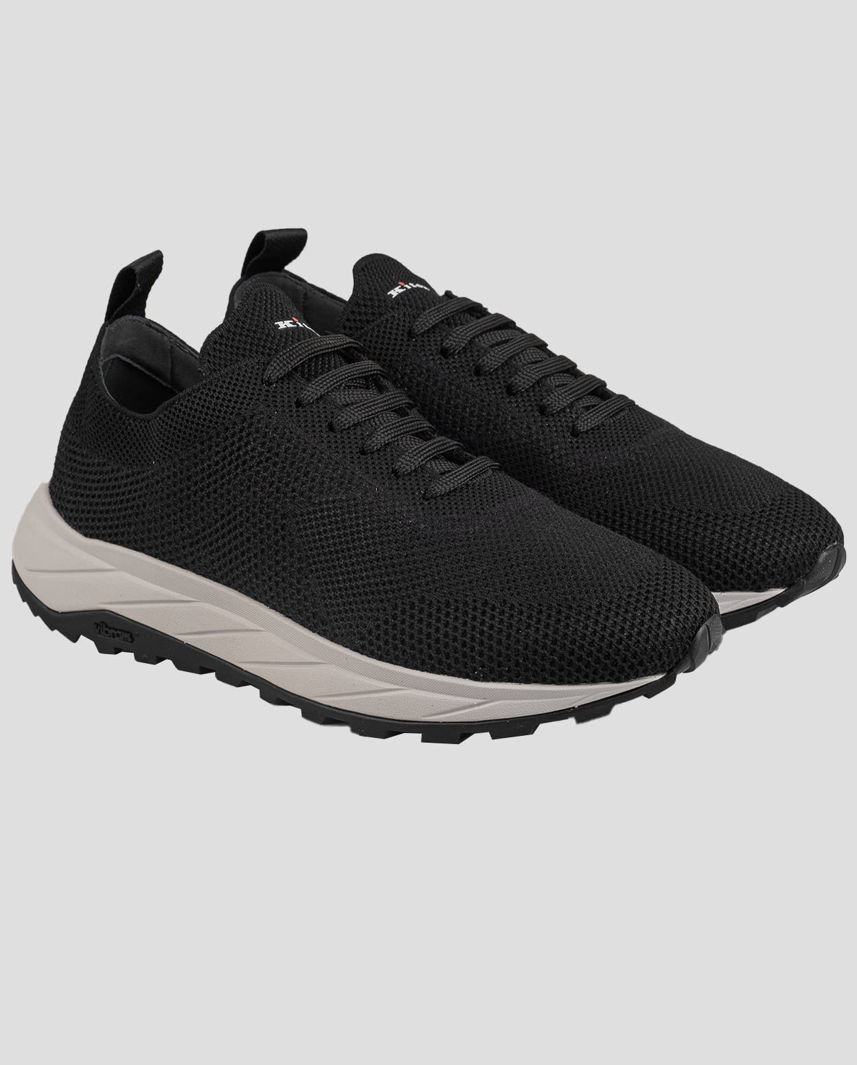 Kiton Black Polyester-Wool Sneakers