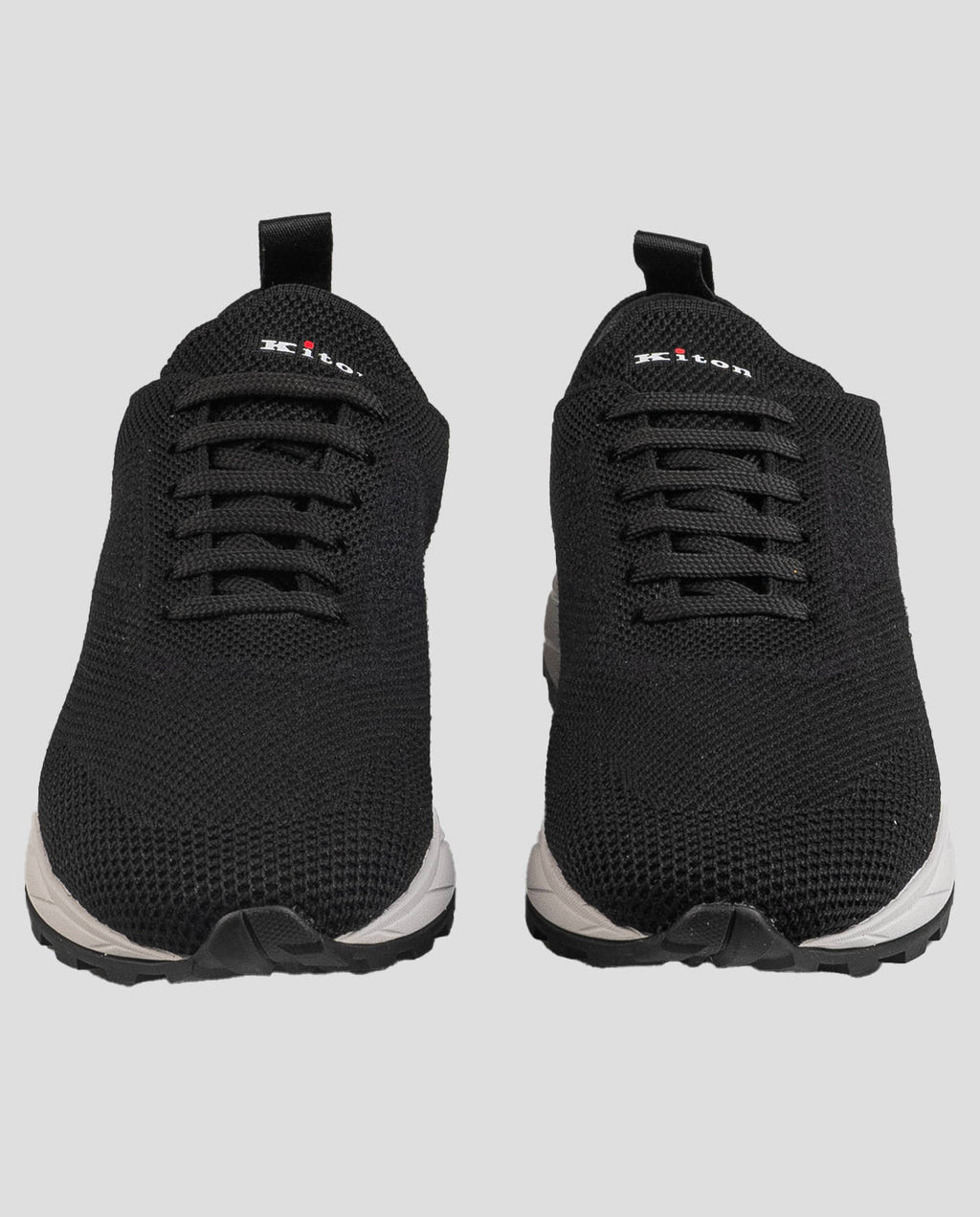 Kiton Black Polyester-Wool Sneakers