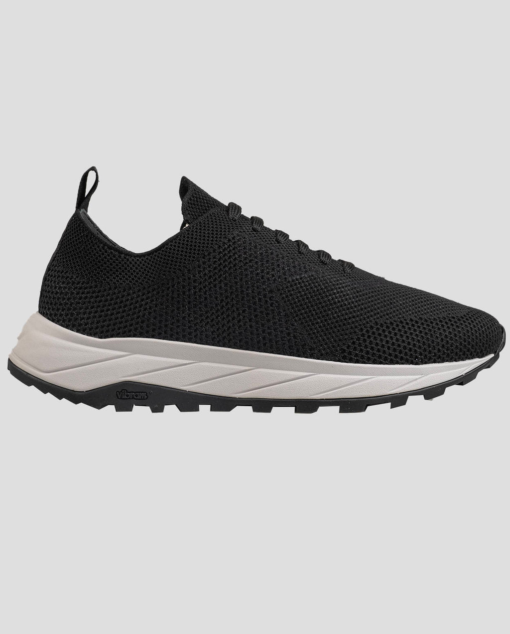 Kiton Black Polyester-Wool Sneakers