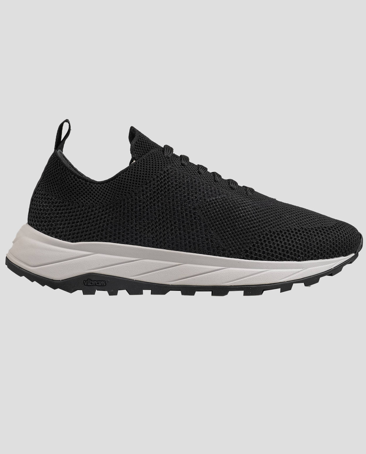 Kiton Black Polyester-Wool Sneakers