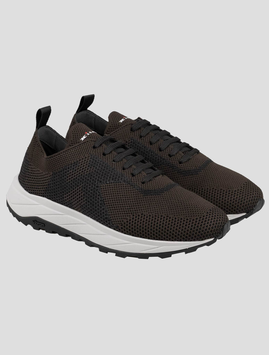 Kiton Brown Polyester-Wool Sneakers