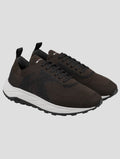 Kiton Brown Polyester-Wool Sneakers