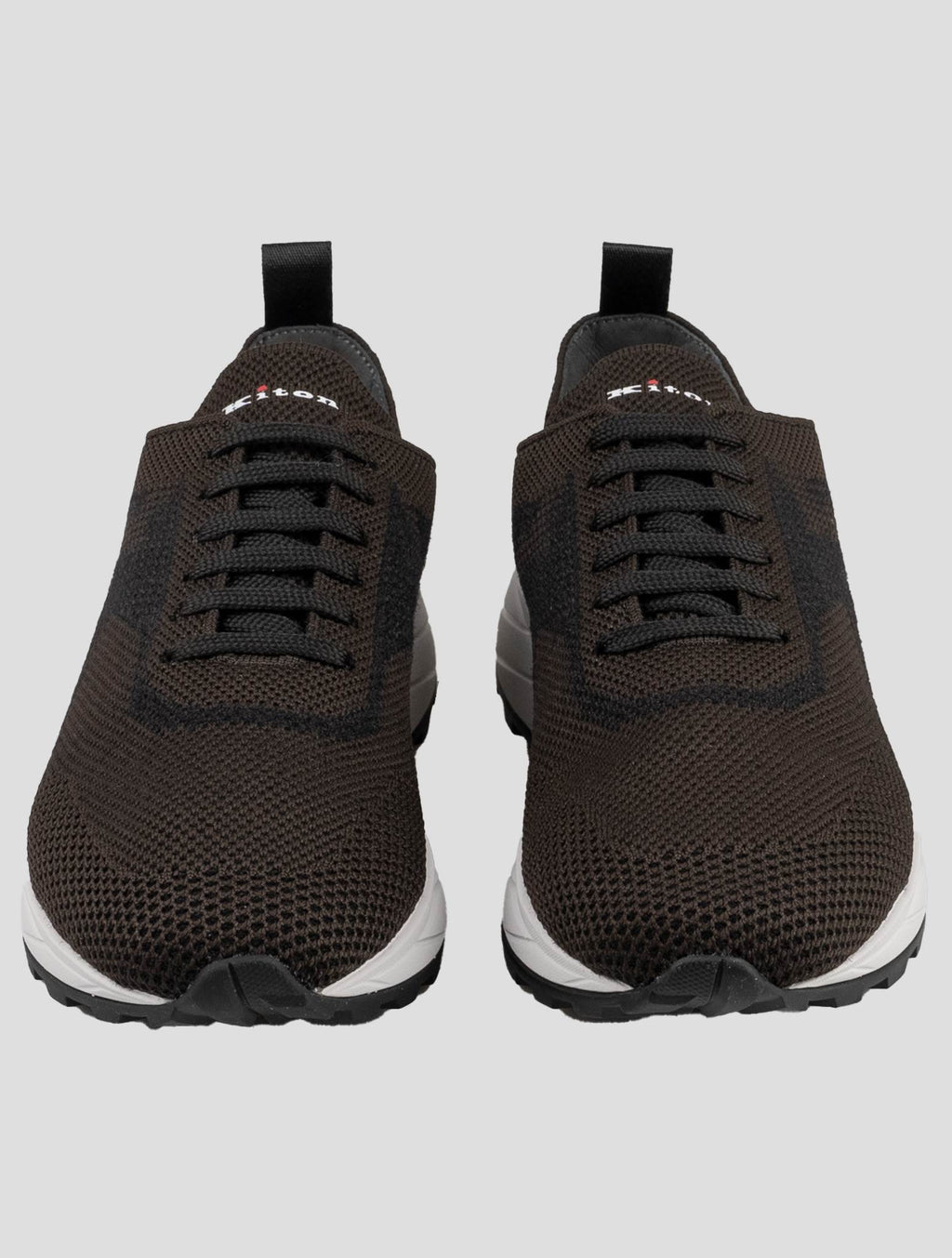 Kiton Brown Polyester-Wool Sneakers