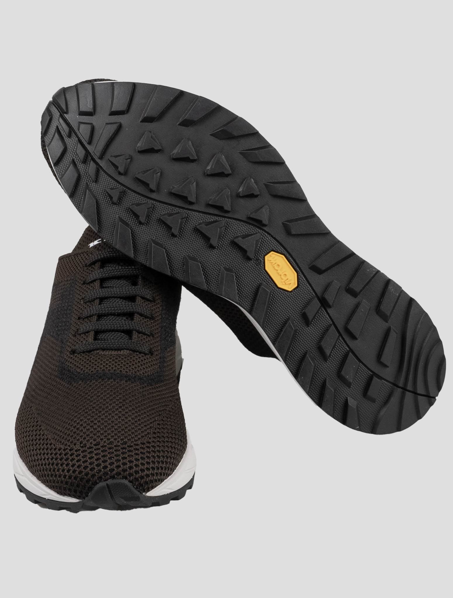 Kiton Brown Polyester-Wool Sneakers