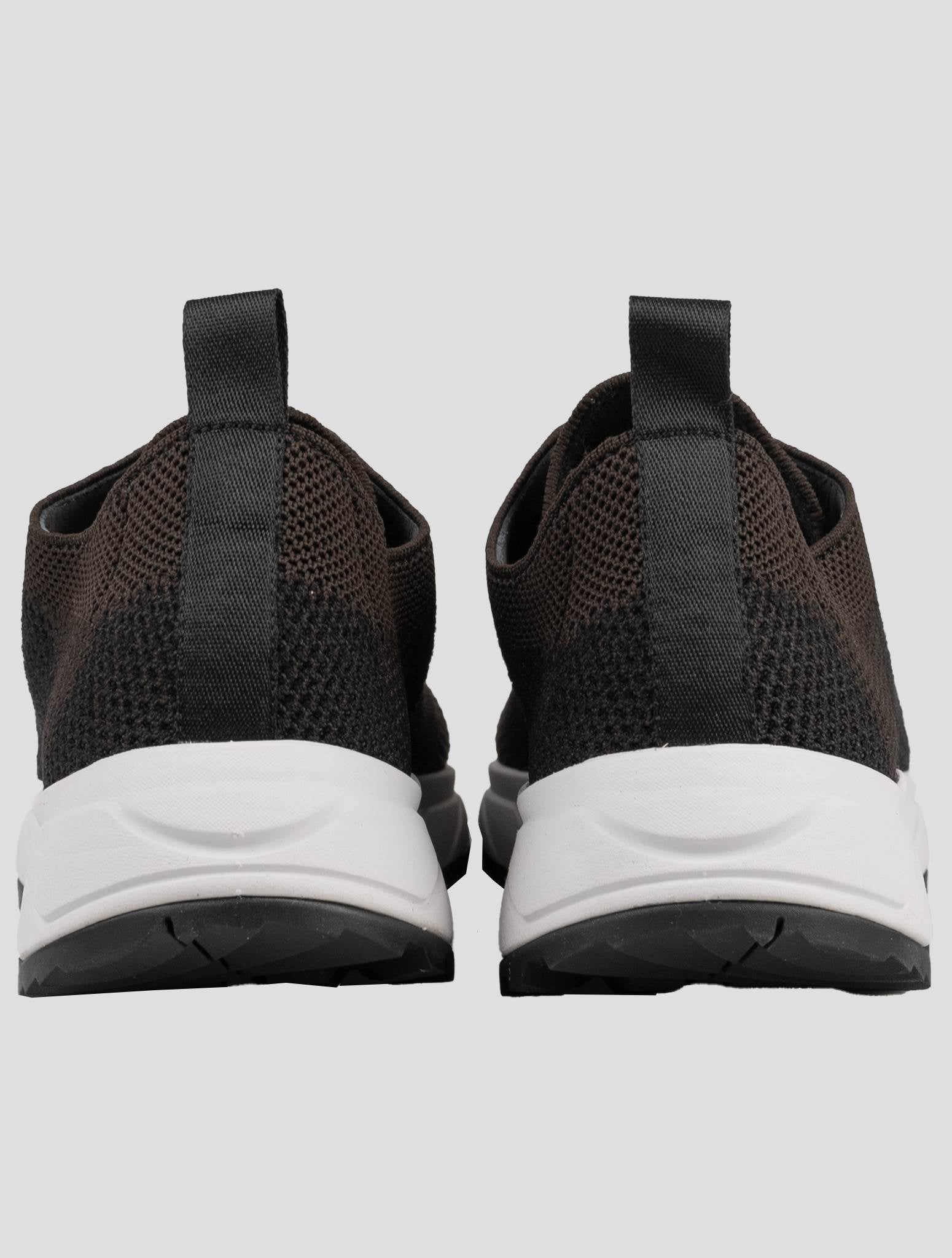 Kiton Brown Polyester-Wool Sneakers