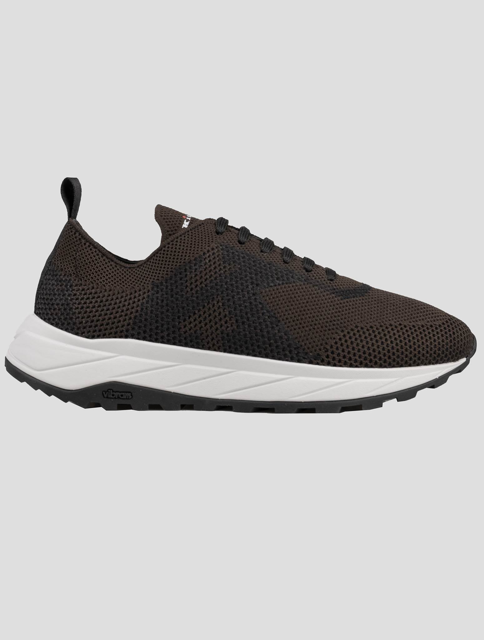 Kiton Brown Polyester-Wool Sneakers
