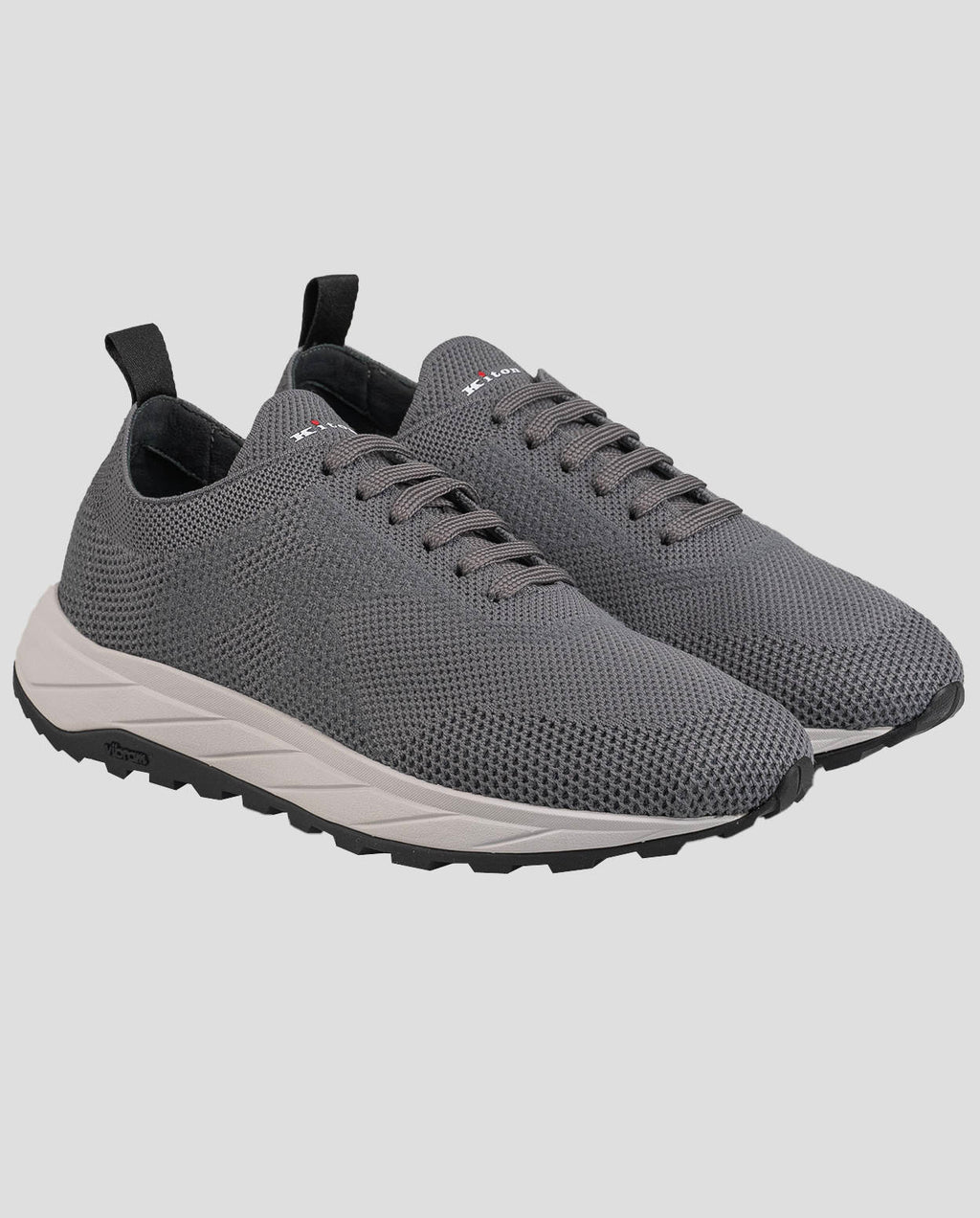 Kiton Gray Polyester-Wool Sneakers