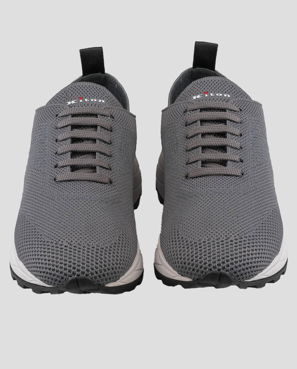 Kiton Gray Polyester-Wool Sneakers