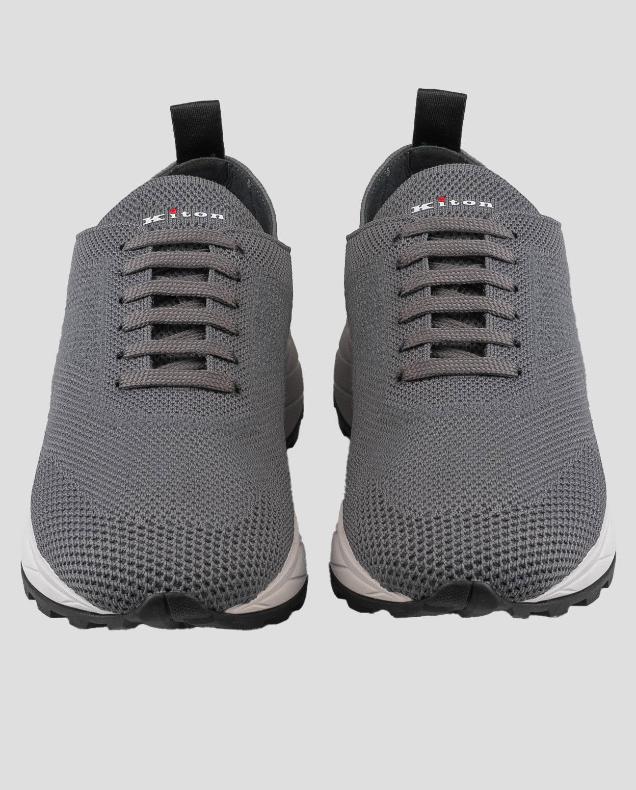Kiton Gray Polyester-Wool Sneakers