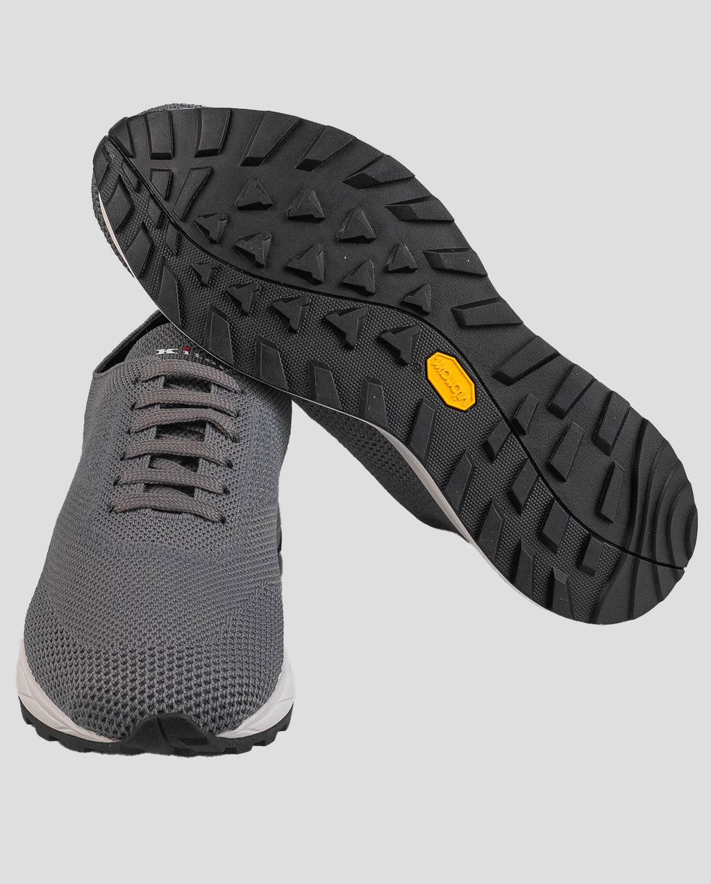 Kiton Gray Polyester-Wool Sneakers