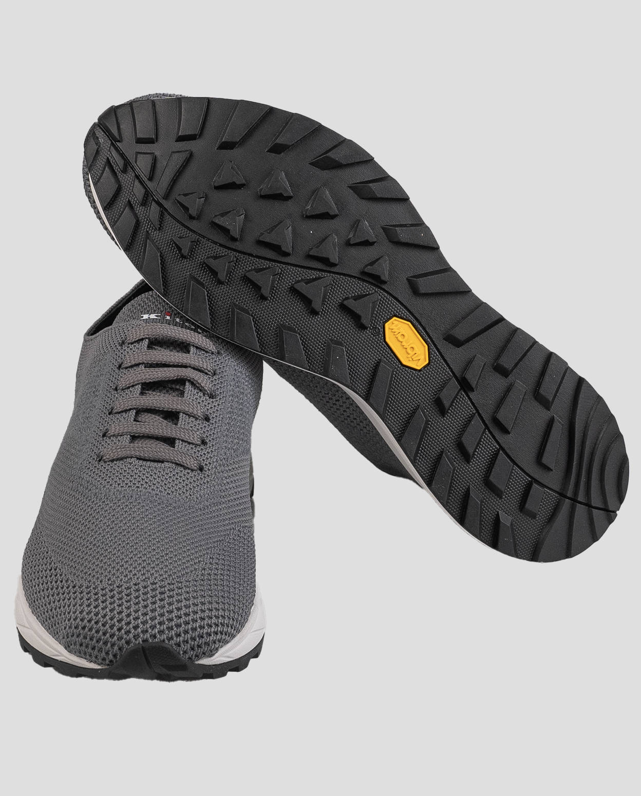 Kiton Gray Polyester-Wool Sneakers